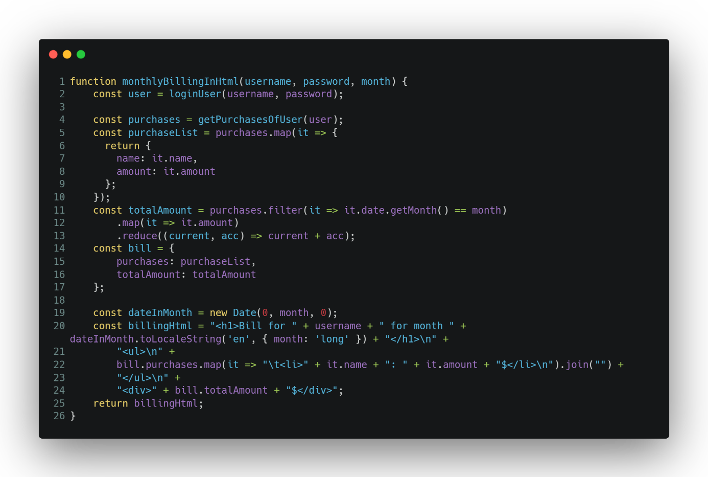 Abbildung 1: monthlyBillingInHtml()